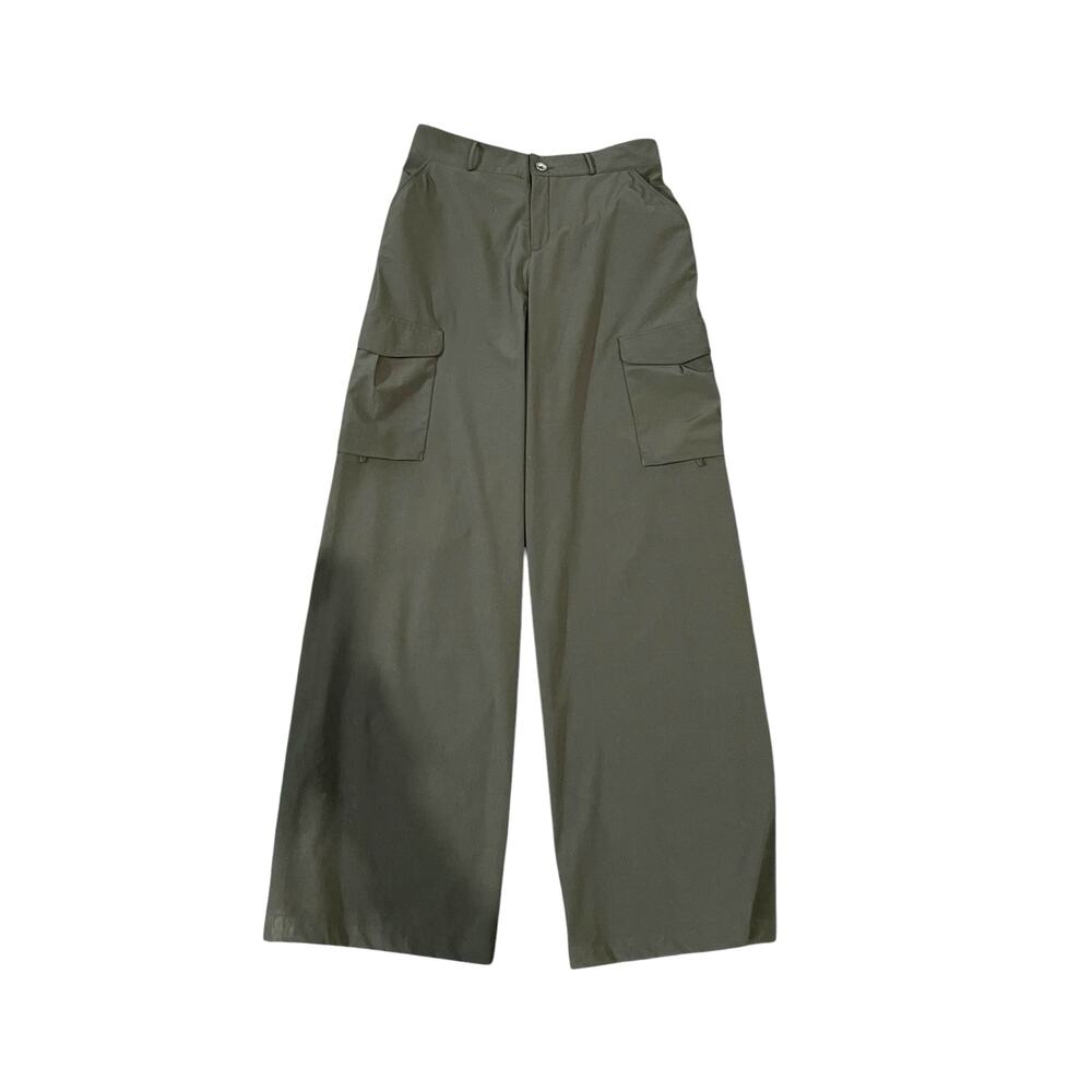 Royal Robbins Spotless Traveler Wide Leg Cargo Pant Wrinkle Resistant Black Sz 4